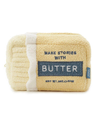 Butter-Themed Cozy Square Pouch in YELLOW, Women Loungewear Bags, Pouches, Make up Pouch, Travel Organizer, Eco Bags & Tote Bags at Gelato Pique USA.