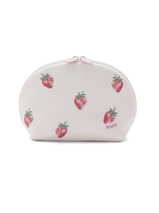 Strawberry Print Satin Pouch in PINK, Women Loungewear Bags, Pouches, Make up Pouch, Travel Organizer, Eco Bags & Tote Bags at Gelato Pique USA.