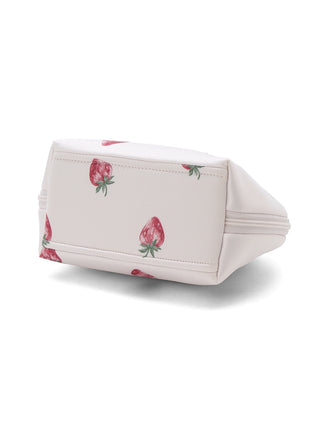 Strawberry Print Satin Pouch in PINK, Women Loungewear Bags, Pouches, Make up Pouch, Travel Organizer, Eco Bags & Tote Bags at Gelato Pique USA.