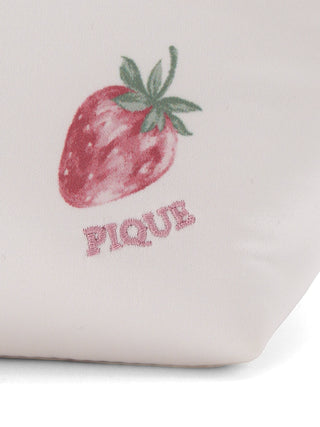 Strawberry Print Satin Pouch in PINK, Women Loungewear Bags, Pouches, Make up Pouch, Travel Organizer, Eco Bags & Tote Bags at Gelato Pique USA.