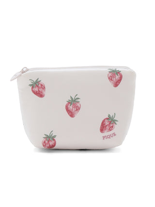 Strawberry Pattern Satin Tissue Purse in PINK,  Women Loungewear Bags, Pouches, Make up Pouch, Travel Organizer, Eco Bags & Tote Bags at Gelato Pique USA.