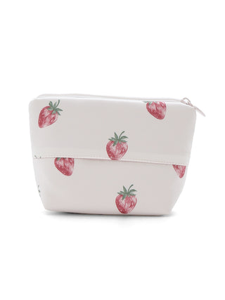 Strawberry Pattern Satin Tissue Purse in PINK, Women Loungewear Bags, Pouches, Make up Pouch, Travel Organizer, Eco Bags & Tote Bags at Gelato Pique USA.