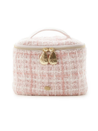 Tweed Like Mini Cosmetic Pouch in PINK, Women Loungewear Bags, Pouches, Make up Pouch, Travel Organizer, Eco Bags & Tote Bags at Gelato Pique USA.