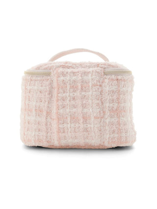 Tweed Like Mini Cosmetic Pouch in PINK, Women Loungewear Bags, Pouches, Make up Pouch, Travel Organizer, Eco Bags & Tote Bags at Gelato Pique USA.