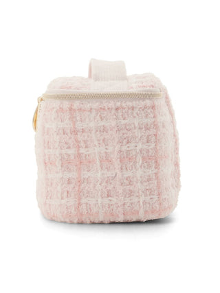 Tweed Like Mini Cosmetic Pouch in PINK, Women Loungewear Bags, Pouches, Make up Pouch, Travel Organizer, Eco Bags & Tote Bags at Gelato Pique USA.