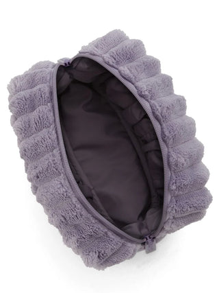 Cozy Ribbed Zipper Pouch in Purple, Women Loungewear Bags, Pouches, Make up Pouch, Travel Organizer, Eco Bags & Tote Bags at Gelato Pique USA