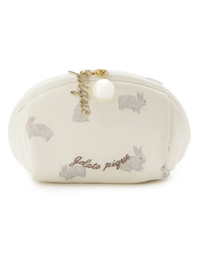Cute Bunny Print Zipper Pouch gelato pique