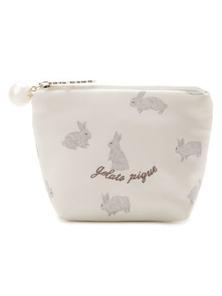 Cute Bunny Print Cosmetic Pouch in Off White, Women Loungewear Bags, Pouches, Make up Pouch, Travel Organizer, Eco Bags & Tote Bags at Gelato Pique USA