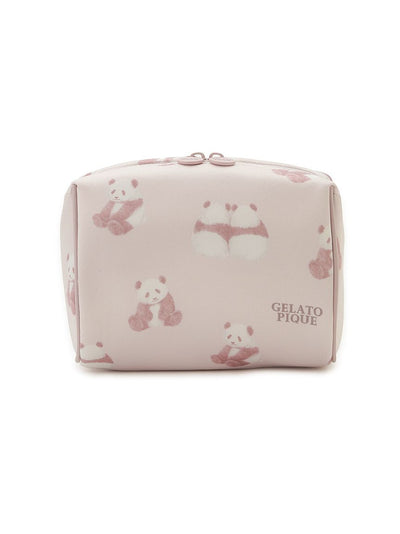 Panda Motif Print Square Pouch gelato pique