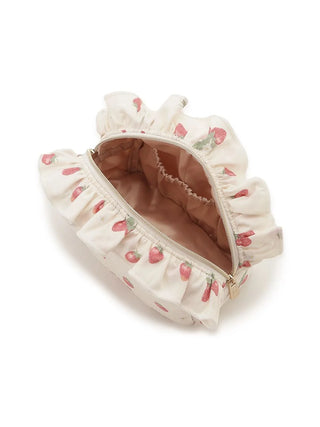 Strawberry Motif Frill Pouch