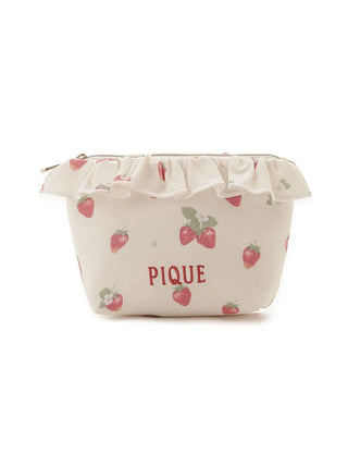 Strawberry Motif Frill Tissue Pouch