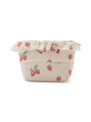 Strawberry Motif Frill Tissue Pouch