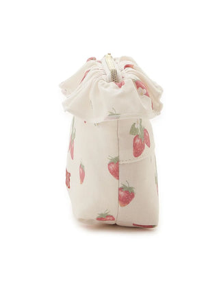 Strawberry Motif Frill Tissue Pouch