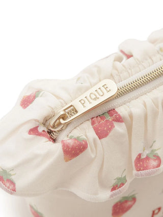 Strawberry Motif Frill Tissue Pouch