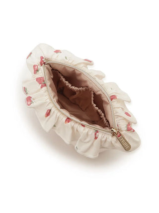 Strawberry Motif Frill Tissue Pouch