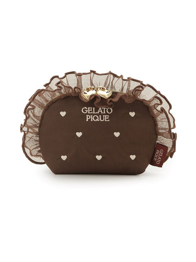 Heart Embroidery Tulle Pouch gelato pique