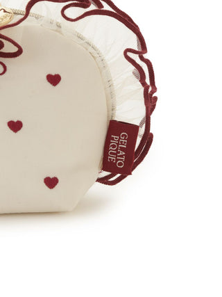 [Valentine] Heart Embroidery Tulle Pouch