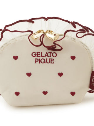 [Valentine] Heart Embroidery Tulle Pouch