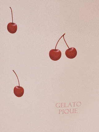 Cherry pattern on beige eco bag from Gelato Pique USA, part of the Premium Loungewear and Sleepwear collection.