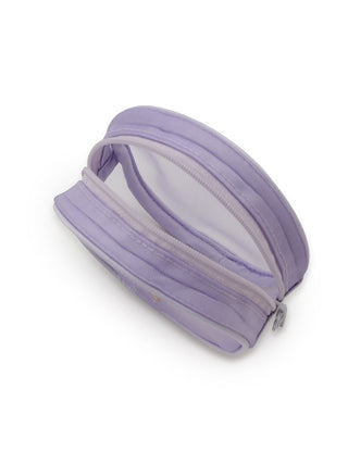 Purple round pouch with ice cream embroidery by Gelato Pique USA, featuring a convenient size for small items. Perfect gift for Premium Loungewear lovers.