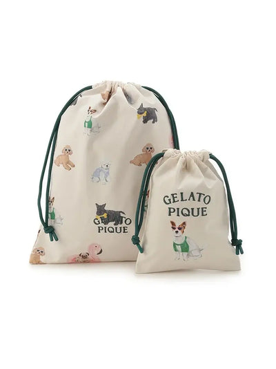 Summer Dog Drawstring Bag Set gelato pique