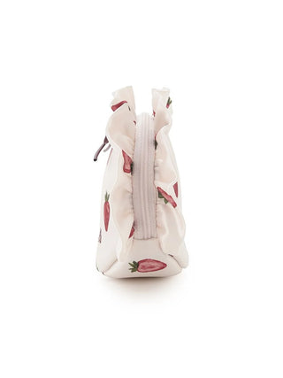Strawberry Patterned Ruffle Mini Pouch