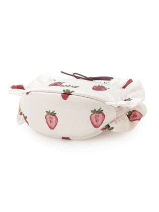 Strawberry Patterned Ruffle Mini Pouch