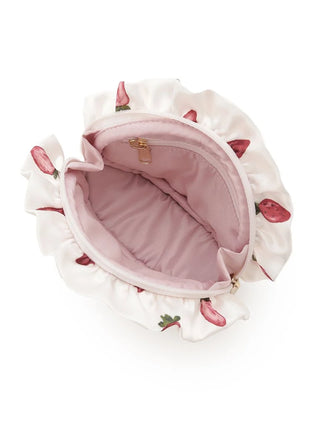 Strawberry Patterned Ruffle Mini Pouch