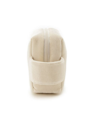 Emblem Motif Velour Pouch