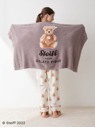 Steiff Powder Jacquard Throw Blanket in Brown, Cozy Blanket for Home Lounging | Loungewear Blanket at Gelato Pique USA