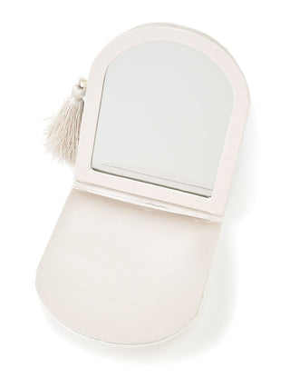 Mucha Small Mirror in ivory, Women's Compact Face Mirror at Gelato Pique USA.