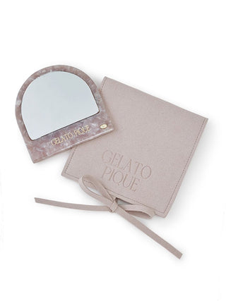 Cat Motif Acetate Small Mirror in PINK, Women's Compact Face Mirror at Gelato Pique USA.