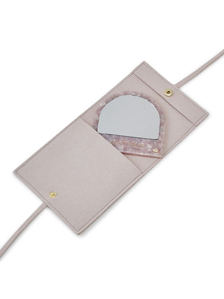 Cat Motif Acetate Small Mirror in PINK, Women's Compact Face Mirror at Gelato Pique USA.