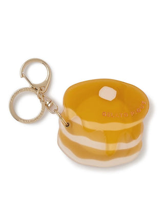 Stack of pancake design slide mirror keychain with syrup detail by Gelato Pique, ideal for quirky and cute accessory lovers.