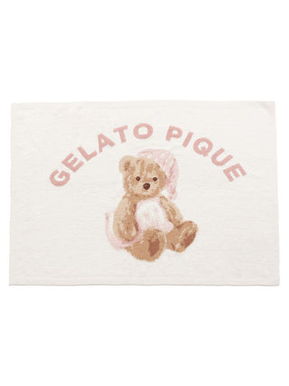 GOOD NIGHT BEAR Throw Blanket with bear motif and Gelato Pique text, soft cotton, perfect for cozy comfort and soothing bedtime.