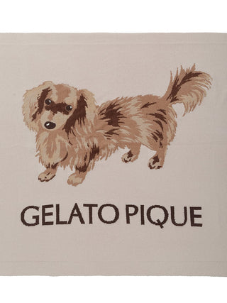 Dachshund Jacquard Fleece Blanket in BEIGE, Cozy Blanket for Home Lounging | Loungewear Blanket at Gelato Pique USA.