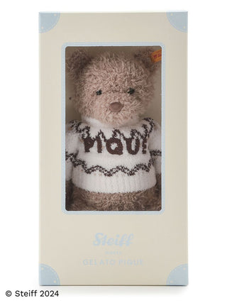 Alt Tag: Steiff Teddy Bear Jimmy in Gelato Pique sweater packaged in a display box, showcasing classic craftsmanship and modern style.