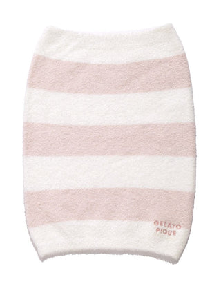 Smoothie 2-Border Waist Warmer in soft pink and white stripe design by Gelato Pique, featuring cozy plush fabric for warmth and comfort.