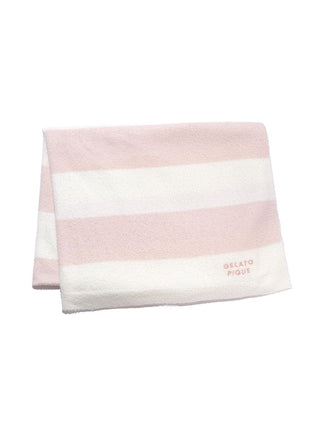 Gelato Pique Smoothie 2-Border Lap Blanket in pink and white, ultra-soft design for stylish comfort.