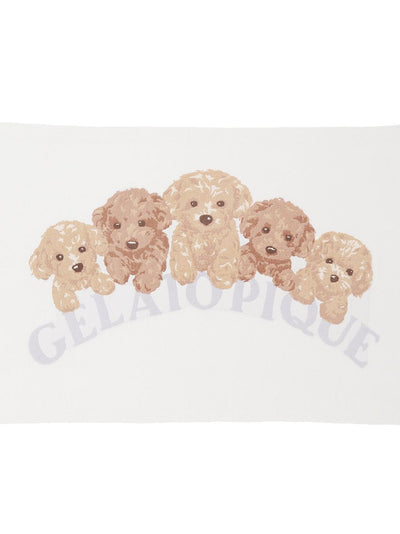 Toy Poodle Motif Jacquard Lap Blanket gelato pique