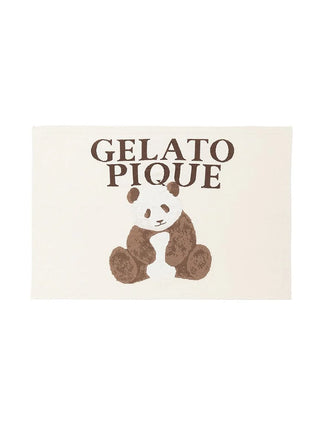 2025 Gelato Pique USA panda lap blanket in brown and pink, featuring premium loungewear and sleepwear design with jacquard panda motif.