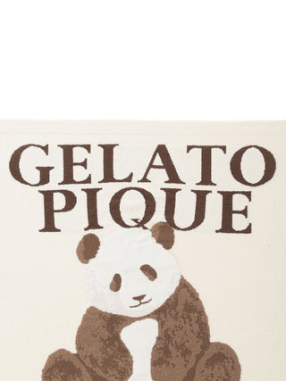 Gelato Pique USA panda lap blanket in soft brown and pink, featuring a relaxing panda design, premium loungewear and sleepwear accessory.