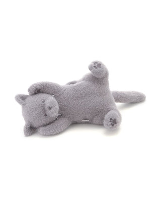 Gray CAT Plush Tissue Holder by Gelato Pique USA, doubles as cozy decor. Perfect for premium loungewear and sleepwear enthusiasts.