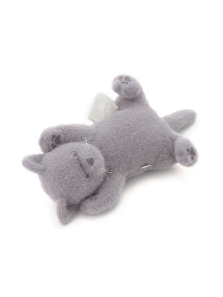 Grey CAT Plush Tissue Holder by Gelato Pique USA, combining cute decor with functionality; premium loungewear and sleepwear charm.