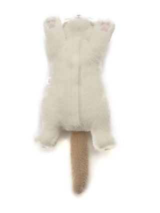 Cream CAT Plush Tissue Holder by Gelato Pique USA, premium loungewear and sleepwear decor, cute fluffy cat design.