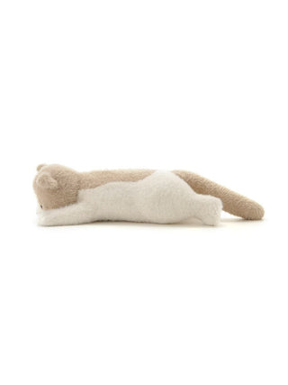 Soft beige and white CAT Plush Tissue Holder from Gelato Pique USA, blending premium loungewear charm with functional decor.