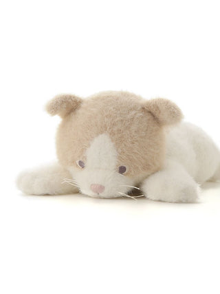 Cute beige and white CAT Plush Tissue Holder by Gelato Pique USA for home decor, promoting Premium Loungewear and Sleepwear style.