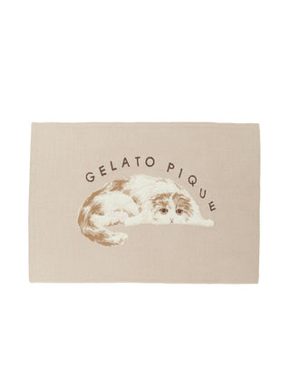 CAT Jacquard Lap Blanket by Gelato Pique featuring playful cat design and logo, perfect for cozy home decor and comfort.