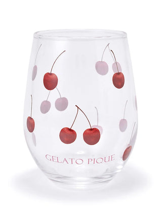 Elegant 3-pattern water glass with cherry design, crafted by Gelato Pique USA for sophisticated everyday hydration.