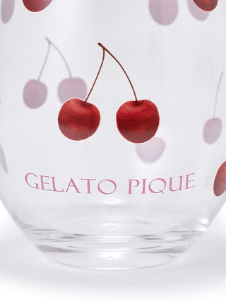 Clear glass with red cherry pattern by Gelato Pique USA, part of the Premium Loungewear and Sleepwear collection, perfect for spring.